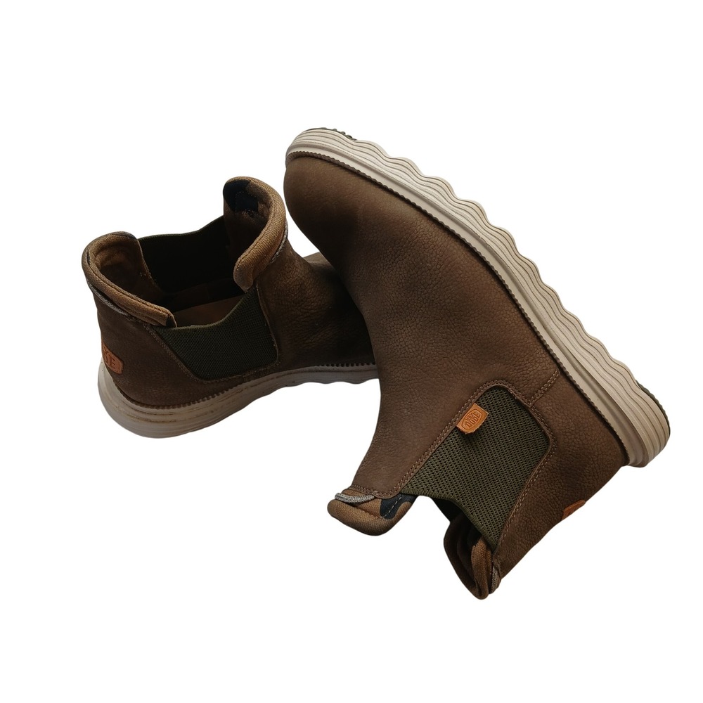 Hey Dude Branson Boot M Craft Leather Mens 12 Olive Chelsea Slip On SEO